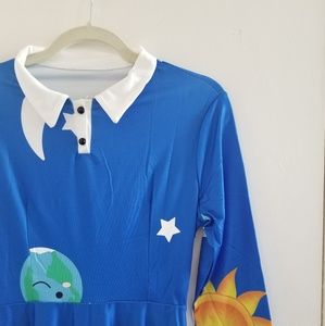 Adorable A-line Knee Length Sun & Moon Dress!